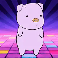 Dancing Pig on Disco Floor