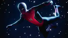 Spider-Man floating in space