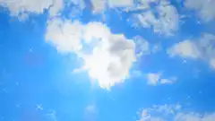 sparkling sun behind clouds