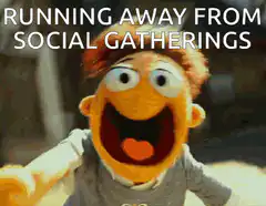Running away from social gatherings
