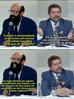 Debate between Lula and a candidate about literacy