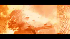 Skeleton burning in fire