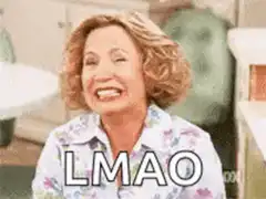 Woman laughing hysterically LMAO