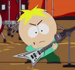 Clyde playing electric guitar