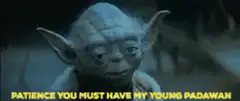 Yoda patience you must have