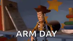 Woody doing arm day