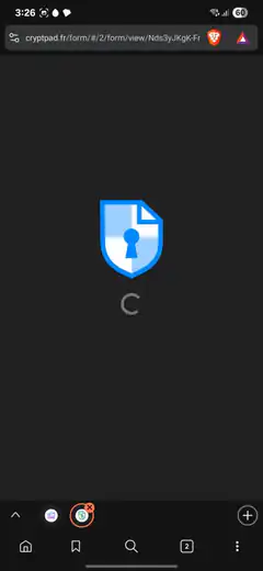 Cryptpad document loading screen