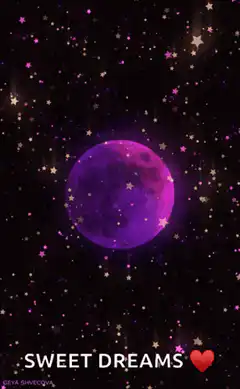 Purple Moon and Stars Sweet Dreams