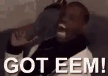 Man laughing with GOT EEM text