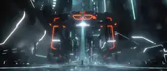 futuristic spaceship landing