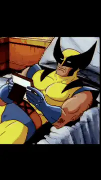 Wolverine looking at a mirror selfie