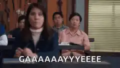 Classroom girl yelling GAAAAAYYEEE