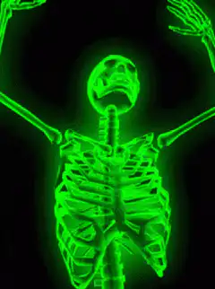 glowing skeleton x-ray animation