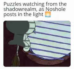 Squidward watching SpongeBob and Patrick