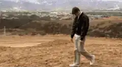 Walter White walking in desert