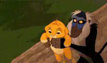 Rafiki throws baby Simba