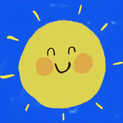 Happy cartoon sun