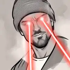 Man with laser eyes