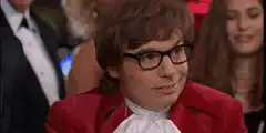 Austin Powers smirking