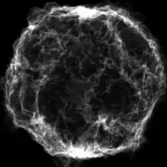Pulsating white energy sphere