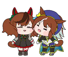 Chibi horse girls hugging