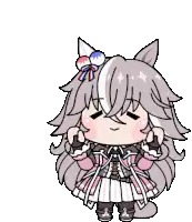 Chibi anime girl with cat ears