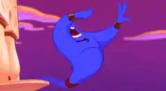 Genie flies away in a puff of smoke
