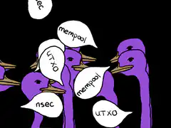 purple ducks talking about mempool utxo nips
