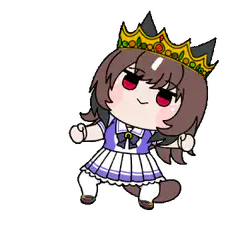 Chibi girl with crown dancing