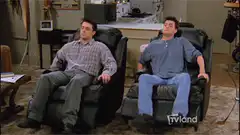 Chandler and Joey falling asleep in recliners