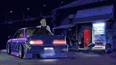 Initial D Takumi smoking by car