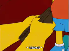 Homer opens empty wallet, Bart groans