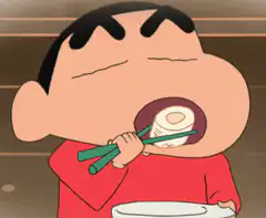 Crayon Shin-chan eating sushi