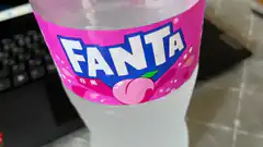Fanta Peach Soda Bottle Close-Up