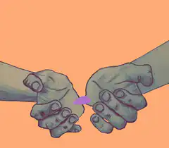 Hands nurturing a growing tree