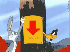 Bugs Bunny and Daffy Duck arrow sign