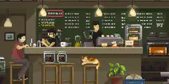 pixel art cafe scene