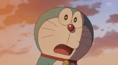Doraemon shocked then happy