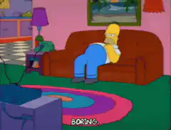 Homer Simpson bored on couch