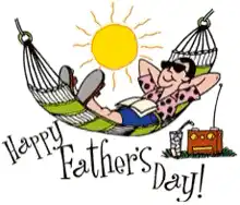 Happy Father's Day cartoon hammock