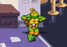 Michelangelo pixel art dance