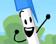 Blue Pen Character Waving