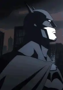 Batman looking up at night