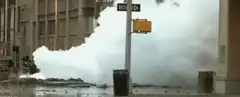 Steam explosion on city street