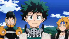 Deku and Uraraka holding hands