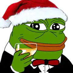 Pepe winking with champagne