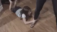 Toddler tantrum on floor