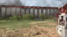 Roller coaster bridge fire