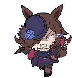 chibi horse girl angry tears