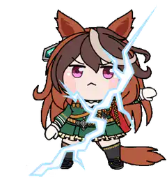 Chibi horse girl struck by lightning
